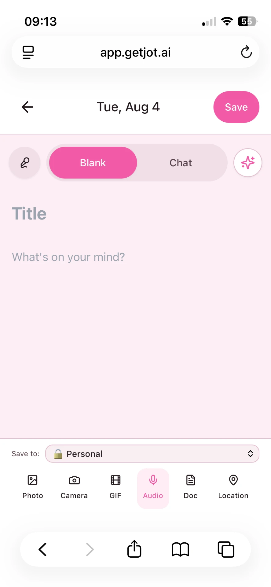 Type it, say it, or snap it — jot on a phone