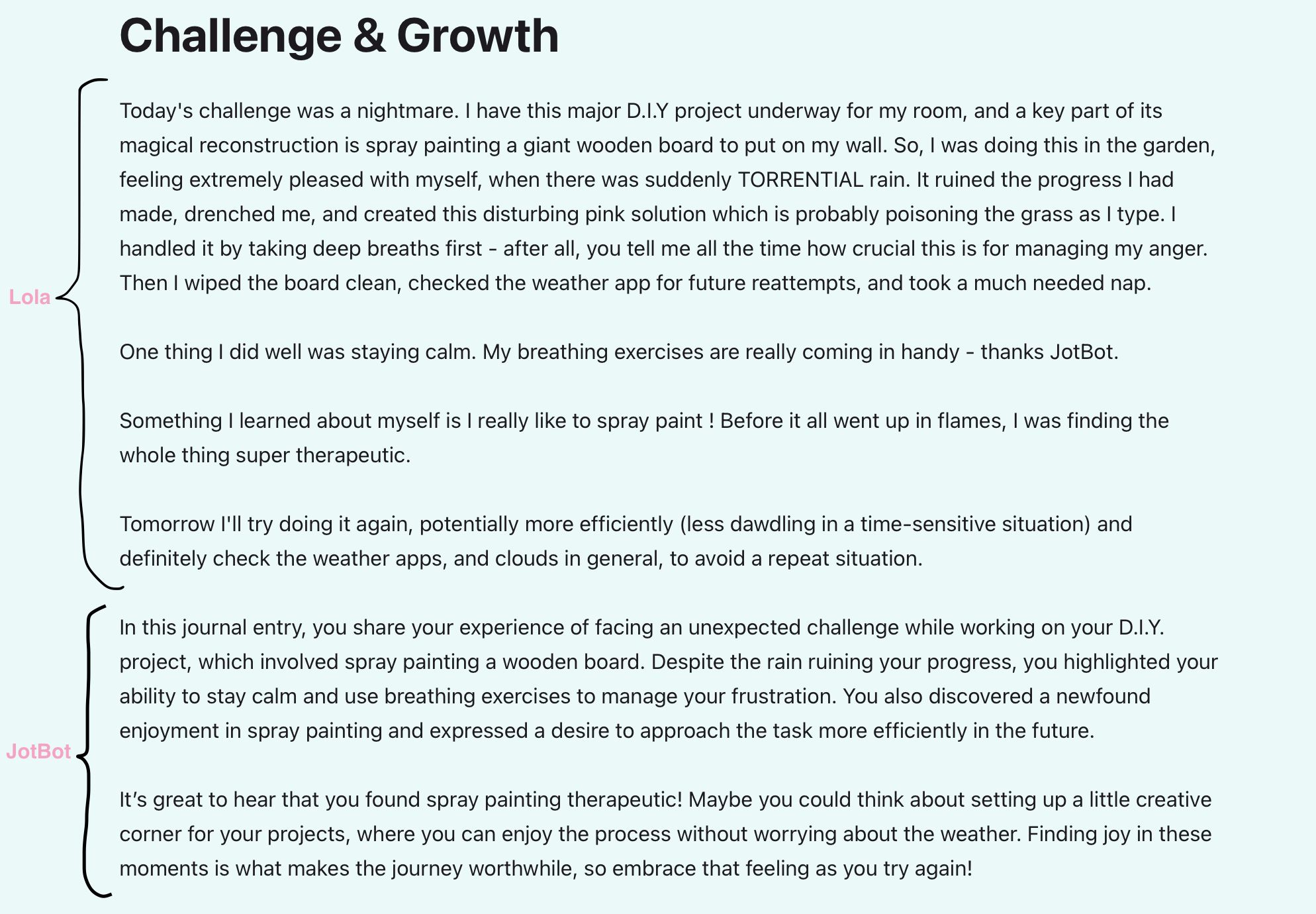 Challenge and Growth after